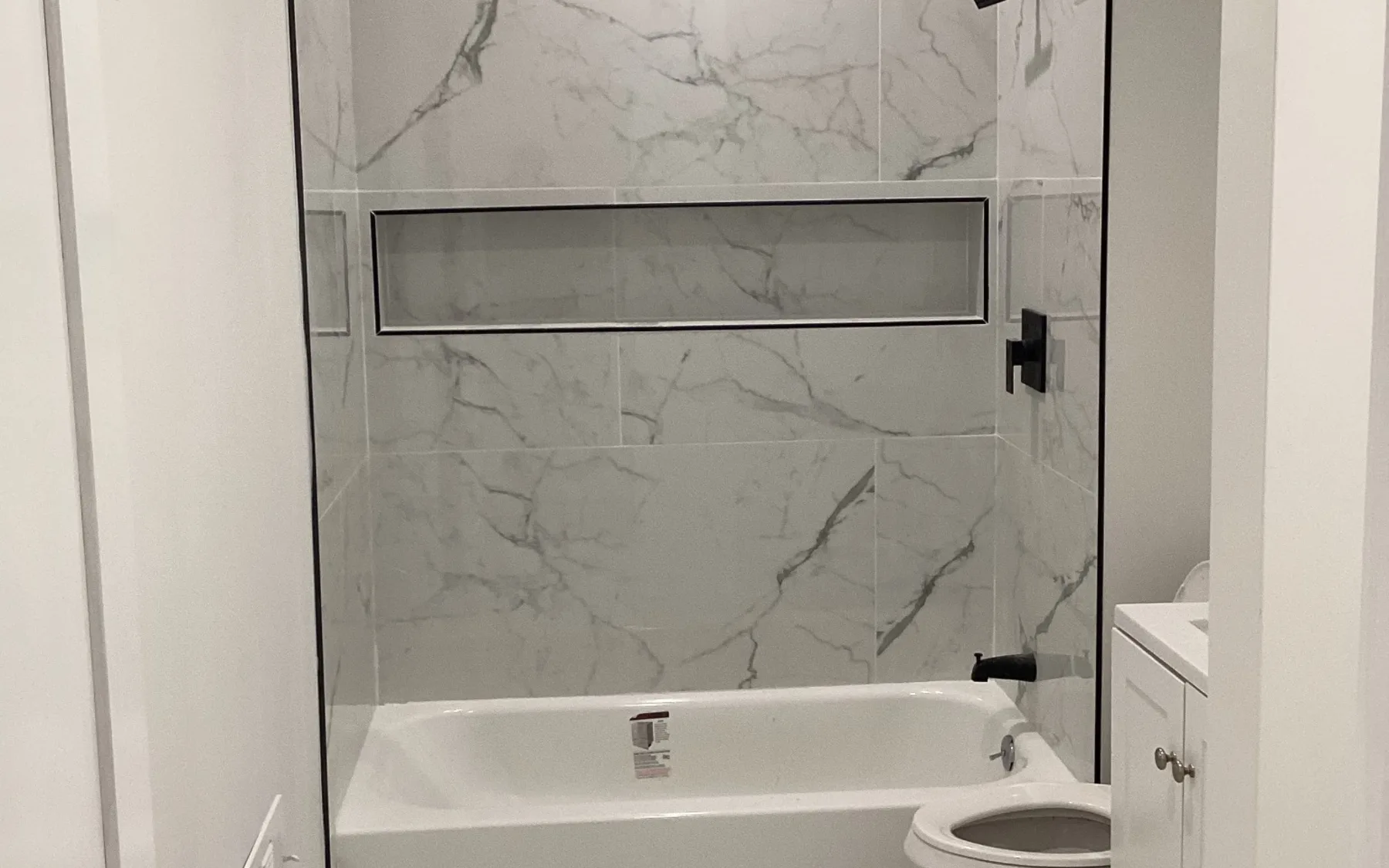 Completed tiled bathroom